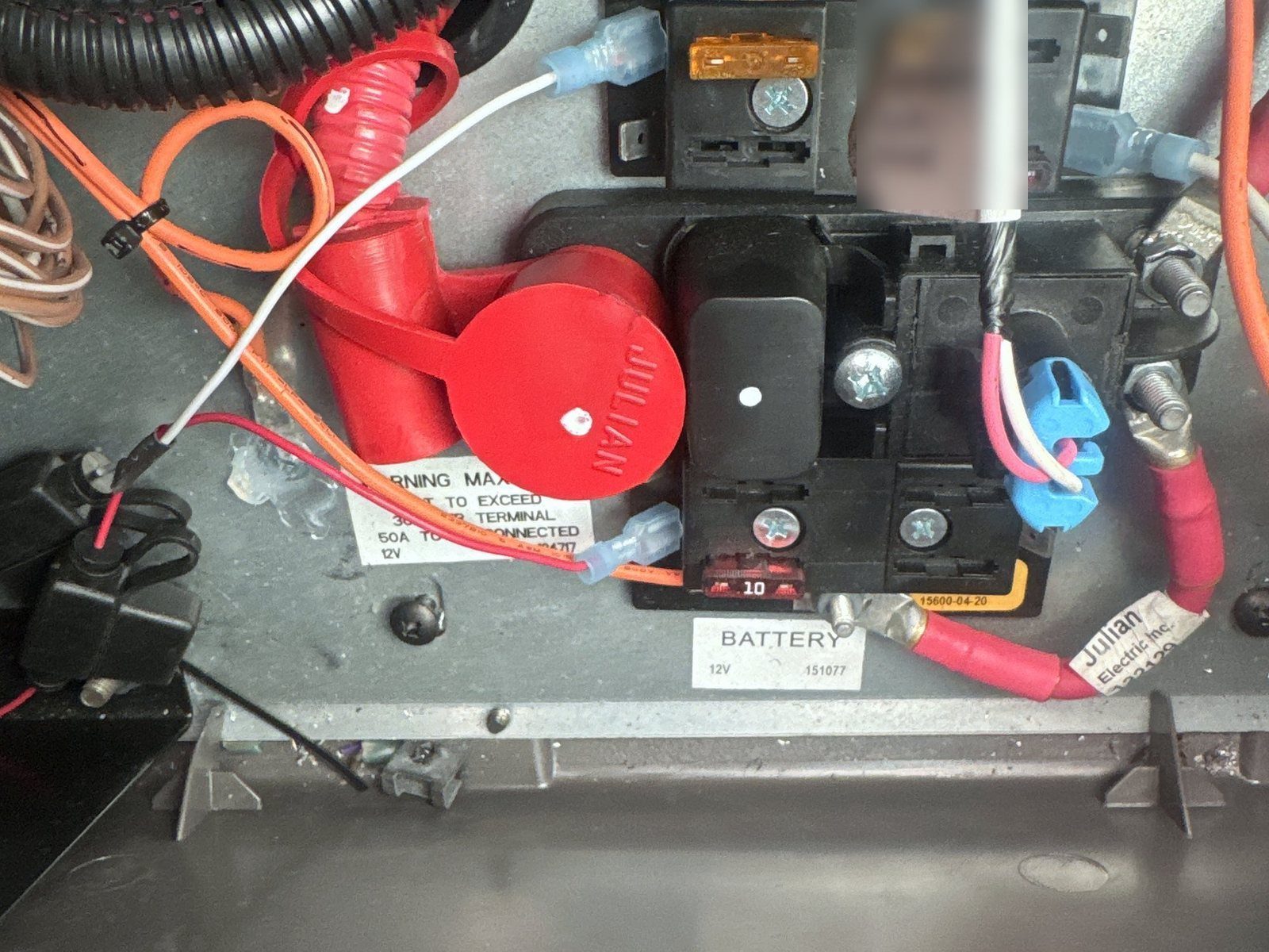 Power stud connections with heat-shrunk ring terminals